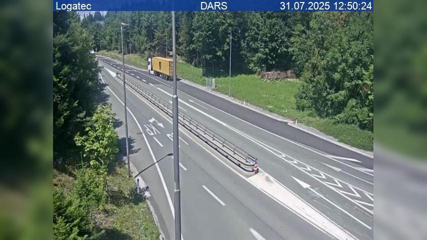 Traffic Cam Upravna Enota Logatec: A1/E61/E70, Ljubljana - Koper, Logatec Player