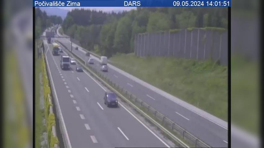 Traffic Cam Cerovec: A1/E57, Maribor - Ljubljana, počivališče Zima Player