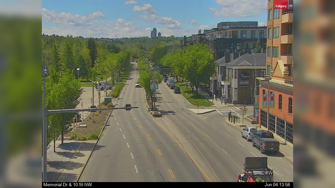 Downtown West End: Memorial Drive - 10 Street NW Traffic Camera