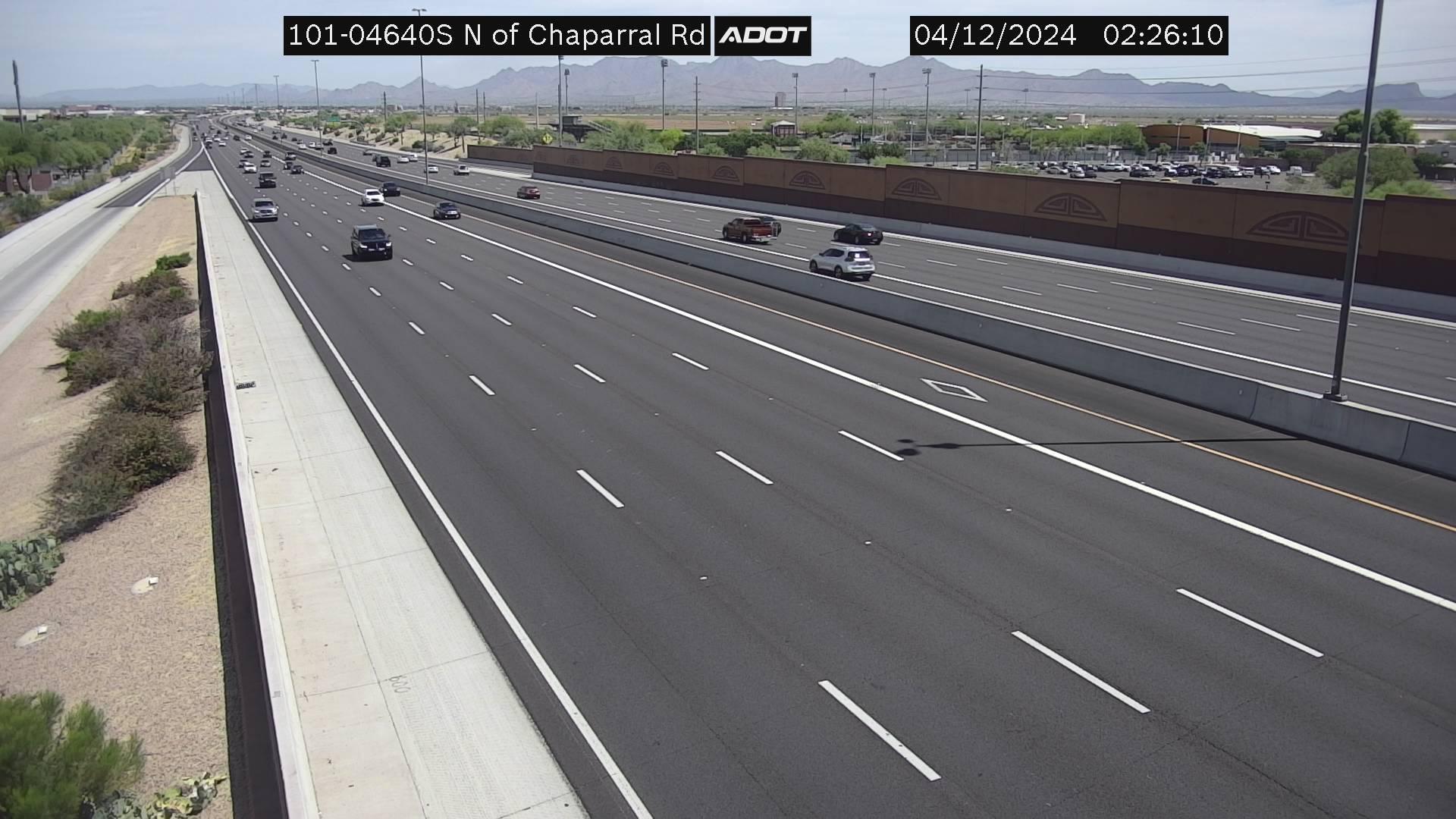 Traffic Cam Scottsdale › South: I-101 SB 46.40 @N of Chaparral Rd Player