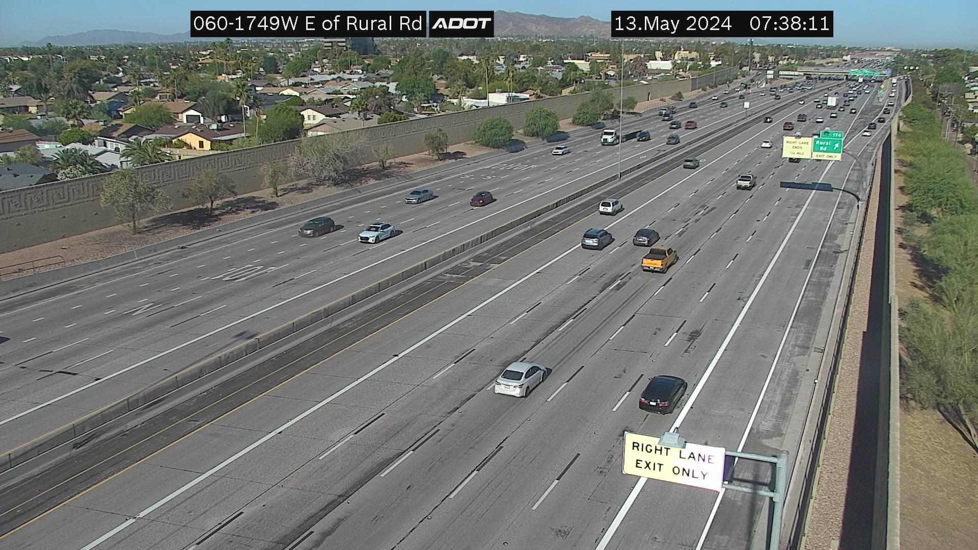 Traffic Cam Tempe › West: US-60 WB 174.90 @E of Rural Rd Player
