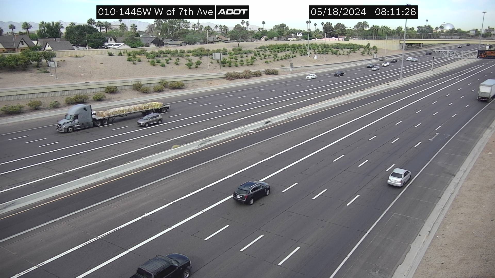 Traffic Cam I-10 WB 144.58 @W of 7th Ave -  Westbound Player