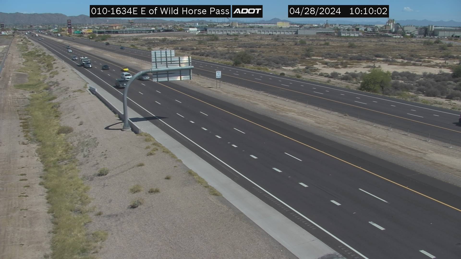 I-10 EB 163.44 @W of Queen Creek -  Eastbound Traffic Camera