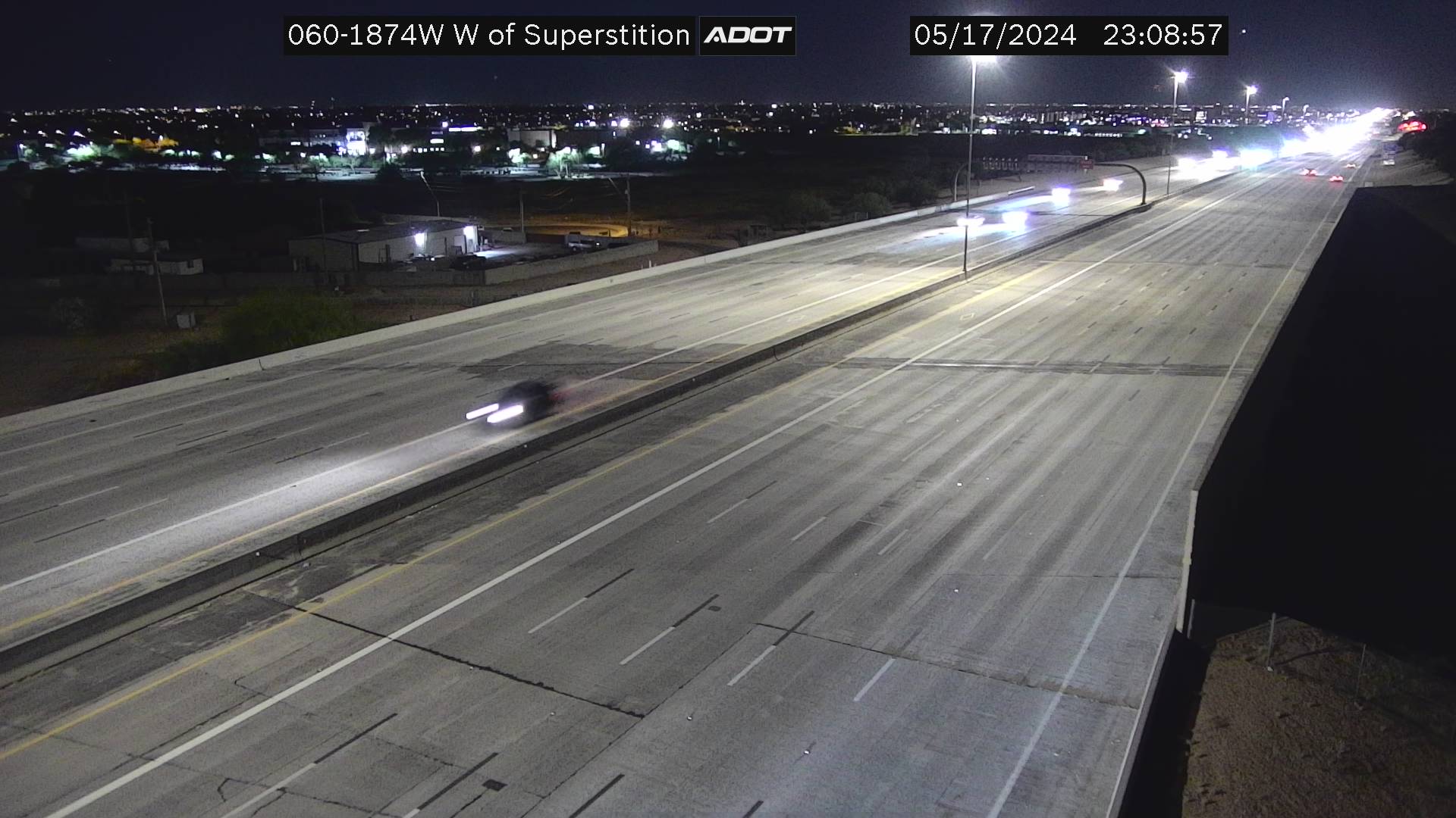 Traffic Cam US-60 WB 187.49 @W of Superstition  -  Westbound Player