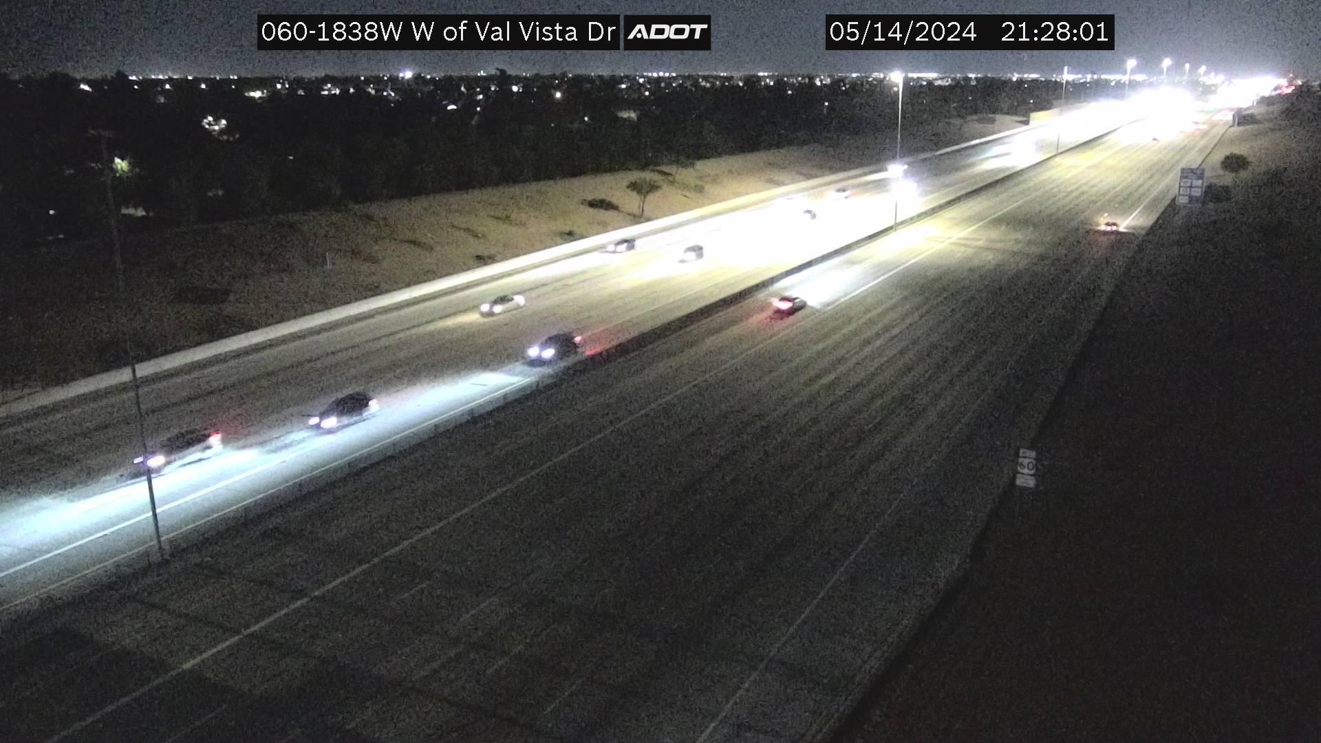 Mesa: US 60 West Of Val Vista Traffic Camera