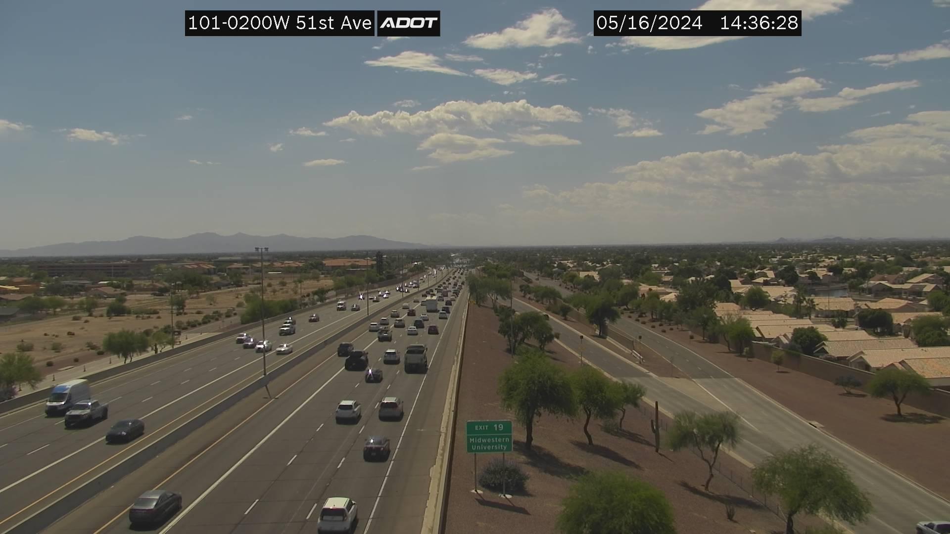 Traffic Cam Peoria: Loop 101 West @ 51st Ave Player