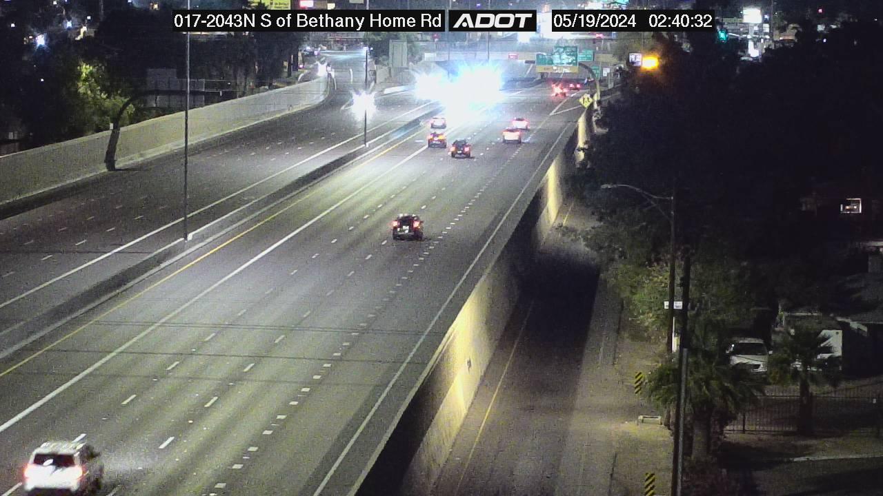 Alhambra › North: I-17 NB 204.30 @S of Bethany Home Rd Traffic Camera