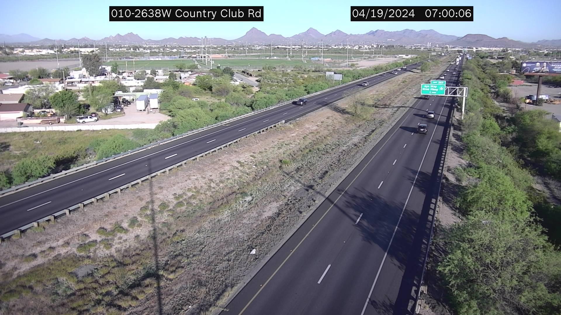 Traffic Cam Tucson › West: I-10 WB 263.80 @Country Club Rd Player