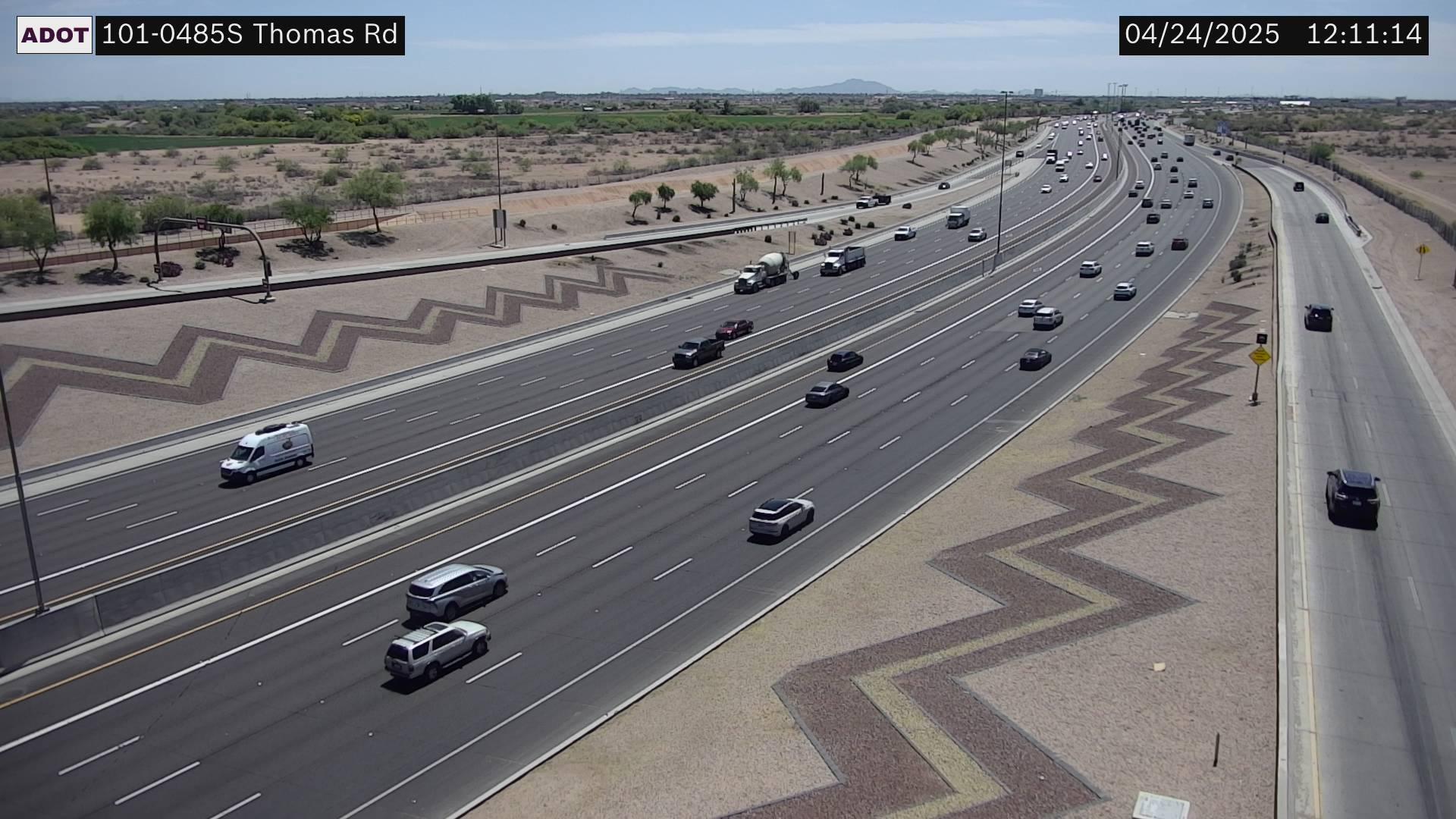 Salt River › South: I-101 SB 48.50 @Thomas Rd Traffic Camera