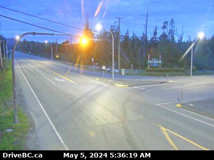 Hwy-19 at Campbell Way in Port McNeil, looking west. (elevation: 93 metres) Traffic Camera