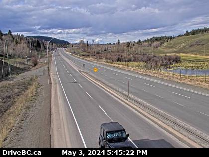 Traffic Cam Hwy-97C (Okanagan Connector), at Hwy-5A Junction, near Aspen Grove, looking north. (elevation: 1071 metres) Player