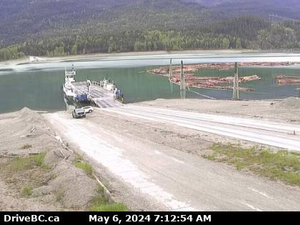 Traffic Cam Hwy-6 at Needles Ferry landing, looking east. (elevation: 443 metres) <div style='font-size:8pt;font-style:italic'> <br><a href='https://www2.gov.bc.ca/gov/content?id=513E0912F5E548129E91DEE984DD3D2B' target='_blank'>Needles/Fauquier Ferry information</a>. For inland ferry updates, visit <a href='http://www.drivebc.ca/' target='_blank'> DriveBC </a>. </div> Player