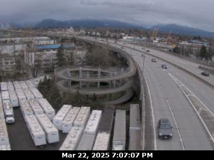 Traffic Cam Golden Ears Way, at 199A Avenue off-ramp and 200 Street on-ramp, looking east. (elevation: 0 metres) <div style='font-size:8pt;font-style:italic'> <br>Images courtesy of <a href='https://www.translink.ca/' target='_blank'>TransLink</a> </div> Player