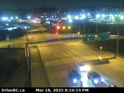 Traffic Cam Hwy-17 (South Fraser Perimeter Rd) at Tannery Rd Overpass in Surrey, looking south. (elevation: 5 metres) Player