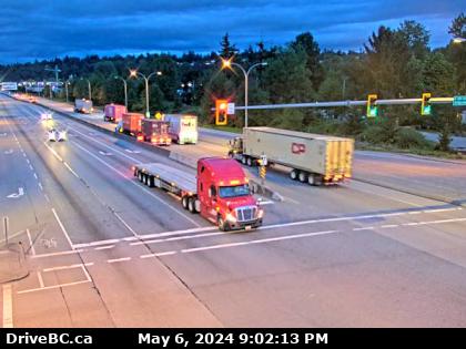 Traffic Cam Hwy-17 (South Fraser Perimeter Rd) at Bridgeview Dr, looking east. (elevation: 5 metres) Player