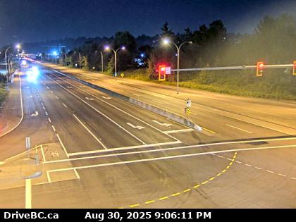 Traffic Cam Hwy-17 (South Fraser Perimeter Rd) at Bridgeview Dr, looking east. (elevation: 5 metres) Player