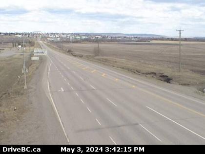 Hwy-97 at Dangerous Goods Route, west of Dawson Creek, looking east. (elevation: 679 metres) Traffic Camera