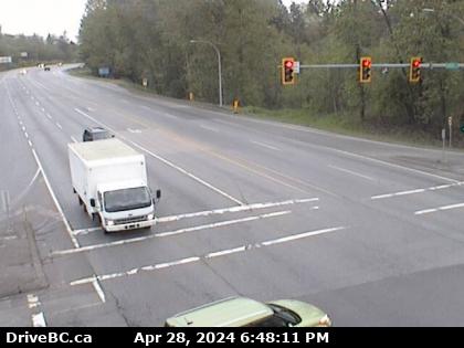 Traffic Cam Hwy-7 (Lougheed Hwy) at 240th St, looking west along Hwy-7. (elevation: 15 metres) Player