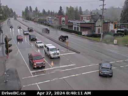 Traffic Cam Hwy-7 (Lougheed Hwy) at Hayward St in Mission, looking south-east along Hwy-7. (elevation: 29 metres) Player
