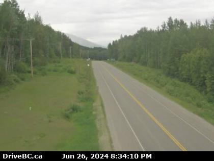 Hwy-16 at Dunster Station Rd, about 30 km east of McBride, looking east. (elevation: 771 metres) Traffic Camera