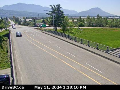 Hwy-1 at Prest Rd, Chilliwack, looking south. (elevation: 19 metres) Traffic Camera