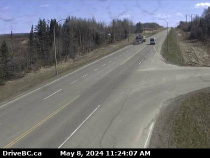 Traffic Cam Hwy-97 at Wabi Estates Road, east of Chetwynd, looking east. (elevation: 754 metres) Player