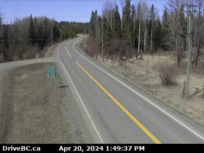 Hwy-24, 63 km west of Little Fort, looking west. (elevation: 1132 metres) Traffic Camera
