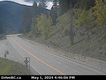 Hwy-3 at East Lake Drive on east side of Christina Lake, looking northwest. (elevation: 472 metres) Traffic Camera