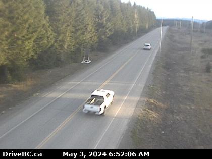 Hwy-37S at Onion Lake Cross Country ski trails, looking north. (elevation: 220 metres) Traffic Camera