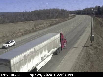 Hwy-2, 2 km west of BC/Alberta border at Hwy-2 and Hwy-52 junction, looking east. (elevation: 747 metres) Traffic Camera