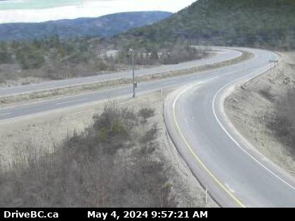 Traffic Cam Hwy-97C (Okanagan Connector), about 22km west of 97/97C Jct, looking east. (elevation: 1271 metres) <div style='font-size:8pt;font-style:italic'> <br>Camera power provided by Brenda Mines. </div> Player