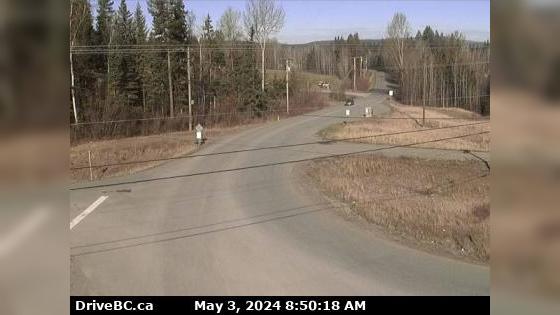 Quesnel › West: Hwy 97, at Sales Rd, about 10 km south of - looking west Traffic Camera