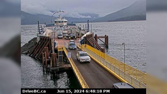 Traffic Cam Area A › South-West: Kootenay Bay Ferry Landing, looking southwest to ferry ramp Player