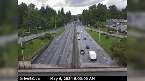 Traffic Cam District of North Vancouver › West: Hwy 1 (Upper Levels Highway) at Westview Dr. looking west Player