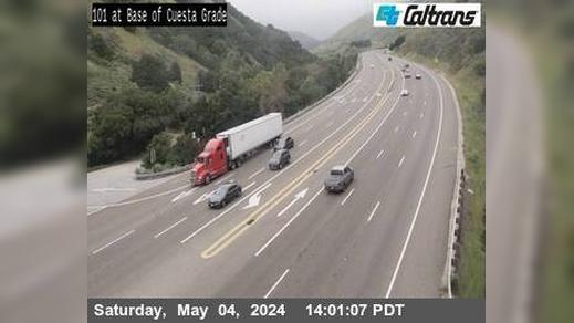 San Luis Obispo › North: US-101 : Bottom of Cuesta Grade Traffic Camera