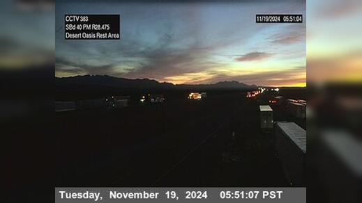 San Bernardino › East: I-40 : (383) At Desert Oasis Rest Area Traffic Camera