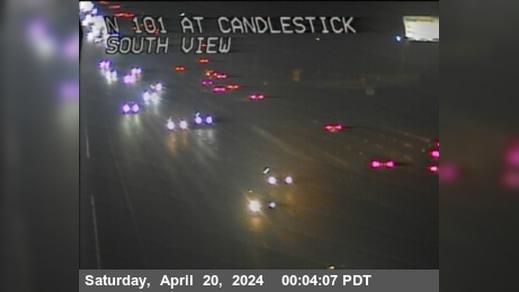 San Francisco › North: TV305 -- US-101 : Just North of Candlestick Park Traffic Camera