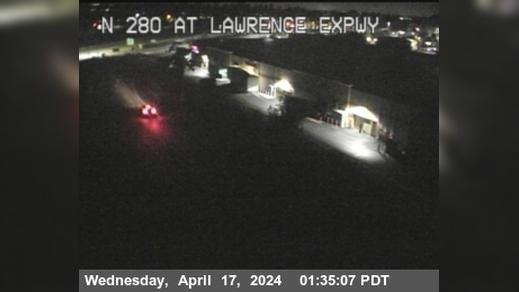 Traffic Cam Downtown Historic District › North: TVC36 -- I-280 : Lawrence Expressway Player