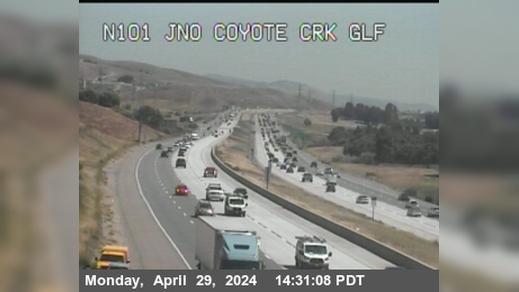 Traffic Cam Downtown Historic District › North: TVB48 -- US-101 : North Of Coyote Creek Golf Drive Player