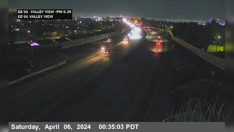 Buena Park › East: SR-91 : Valley View Traffic Camera