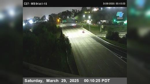 Traffic Cam Bayridge › West: C027) SR-94 : Just East Of I-15 Player