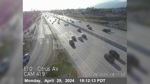 West Covina › East: I-10 : (419) Citrus St Traffic Camera