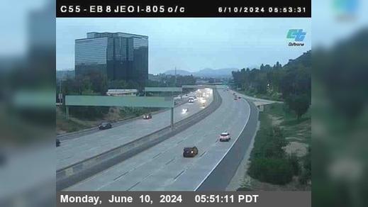 Traffic Cam Normal Heights › East: C 055) I-8 : Just East Of I-805 Player