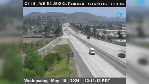 Traffic Cam Santee › West: C 118) SR-52 : Just East Of Cuyamaca Street Player