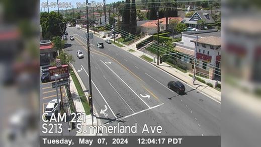 Traffic Cam Los Angeles › North: SR-213 : (221) Summerland Ave Player