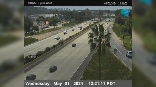 Traffic Cam Old Town › South: C 166) I-5 : SeaWorld Drive Player
