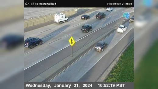 Traffic Cam Old Town › East: C007) I-8 : Morena Boulevard Player