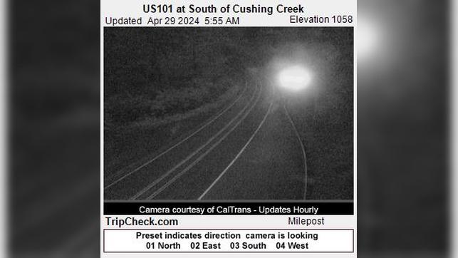 Crescent City: US 101 at South of Cushing Creek Traffic Camera