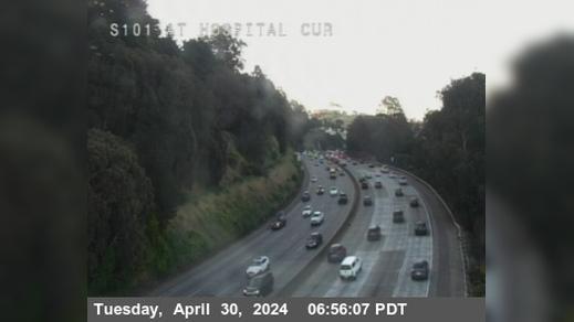 San Francisco › South: TV311 -- US-101 : At Hospital Curve Traffic Camera