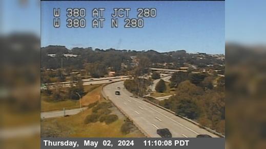 San Bruno › West: TV395 -- I-380 : at Jct 280 Traffic Camera